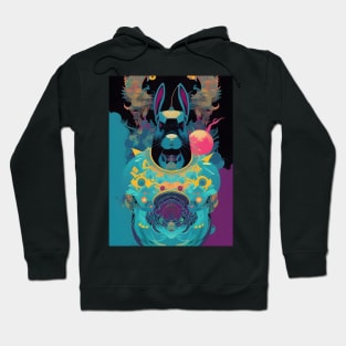 Colorful Year of the Rabbit 08 AI Art Hoodie